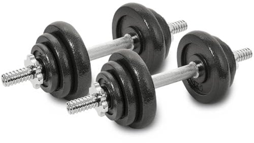 Sevico Hantelset aus Gusseisen, verstellbar, Hantel Set 2er Kurzhantelset 2 x 10kg Hantelstangen Gewichtsset mit Verbindungsstange für Männer und Frauen, Fitnesstraining, Gewichtheben für Zuhause