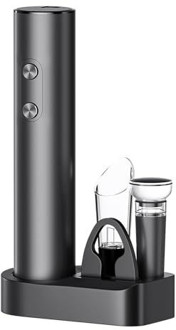 Multifunctional Electric Wine Opener Set, Battery Operated Foil Cutter Aerator and Vacuum Stopper, Easy to Use