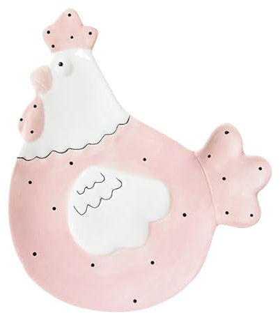 Harilla Vaisselle de Pâques en céramique Motif Poulet Cadeau Décoration de Pâques Vintage Vaisselle pour Bureau Intérieur Hôtel Réunions de Famille Fête, Assiette de Poule