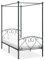 HOMEELIKE Himmelbett-Gestell Grau Metall 120 x 200 cm