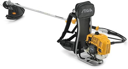 STIGA BC 555 R Decespugliatore a Zaino a Scoppio, 51,7 cc, 45 cm – Asta Flessibile, Testina Tap&Go + Lama 3T Incl. – Manutenzione Spazi Verdi