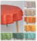 laro 140cm runde Wachstuch Tischdecke abwaschbar Wachstuchtischdecke mit Saum-Eingefasst-Paspelband, Muster:Leinenoptik Rot Orange, Größe: Rund 140cm