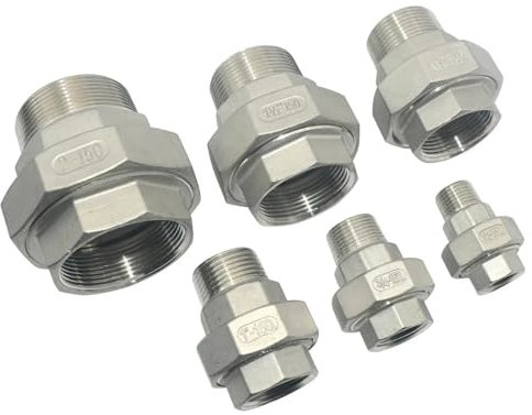 1/2 3/4 1 1-1/4 1-1/4 1-1/2 2 filettatura femmina a maschio in acciaio inossidabile 304 raccordo per tubo accoppiatore adattatore accoppiatore 1 pezzo (2,5 cm)