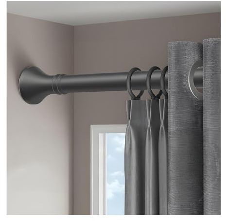 Ausziehbar Duschstange 1m 1.5m 2.5m 3.5m 4m 5m Duschvorhangstange, Einstellbar Ohne Bohren Gardinenstange Klemmstange Teleskopstange Spannstange Vorhangstange(Grau,4.1-5m/162-196)
