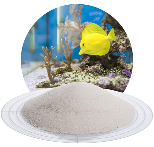 Schicker Mineral Aquariumsand weiß 10 kg, feiner Aquariensand gewaschen, ungefärbt, kantengerundeter Bodengrund, Sand für Süßwasseraquarien, Meerwasseraquarien, Aquascaping (0,1-0,3 mm)