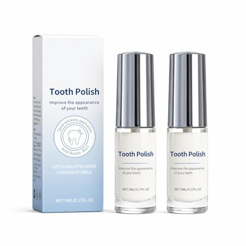 EONFAVE Zahnpolitur, 2 Stück Zahnlack Weiß Tooth Polish, Zähne Aufhellen mit Pinsel zum Optischen Auffrischen, zahnaufhellung stift, Tragbare, Sofort Aufhellender zahnweiss Stift für Zähne Aufhellen