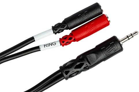 Hosa YMM-261, Stereo Breakout, 3.5 mm TRS to Dual 3.5 mm TSF