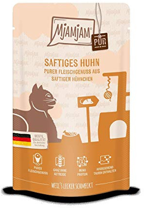 Katzen Nassfutter: purer Fleischgenuss - saftiges Hühnchen pur - 12er-Pack, hoher Fleischanteil