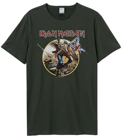 Amplified Iron Maiden-Trooper Herren T-Shirt, Grau (Charcoal CC), Größe: XS