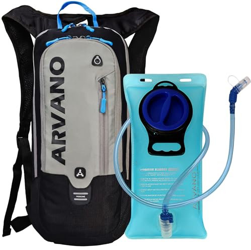 Arvano Fahrradrucksack Trinkrucksack 6L Klein Rucksack mit Trinkblase 2L, Ultraleicht Bike Rucksack Skirucksack für Damen Herren Wandern MTB Snowboard