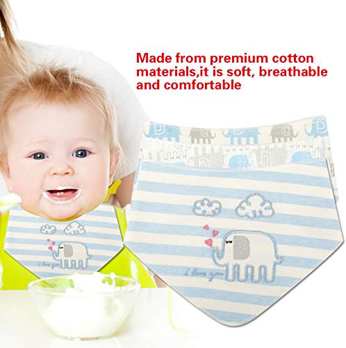Zerodis Lätzchen Baby Weiche Baumwolle Spucktuch Dreieckstuch Unisex Baby Shower für Baby Neugeborenen(Elefant)