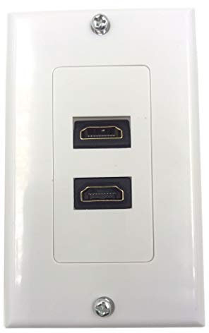 HDMI Wall Plate,Haokiang Composite Dual HDMI Distribution and Organization Wall Plates Panel,Size 115 MM x 70 MM, Perfect for Home Theater Systems and More