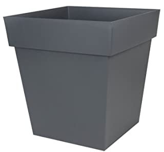 EDA Pot carré Toscane - 50 cm - 87 L - Gris Anthracite
