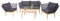 Mendler Gartengarnitur HWC-H55, Lounge-Set Sofa Sitzgruppe, Seilgeflecht Rope Holz Akazie Spun Poly MVG - Kissen dunkelgrau