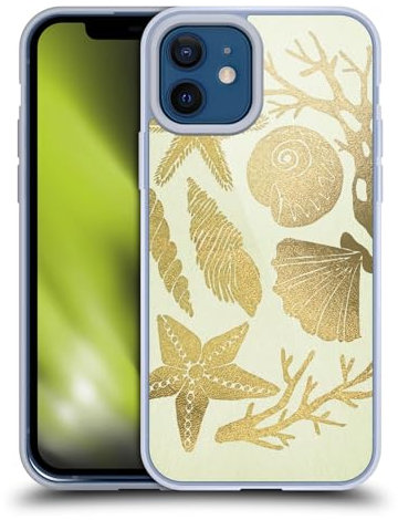 Head Case Designs Offizielle Cat Coquillette Muscheln Gold Meer Gelhülle [Militärischer Schutzgrad] Kompatibel Mit Apple iPhone 12 / iPhone 12 Pro Und Kompatibel Mit MagSafe