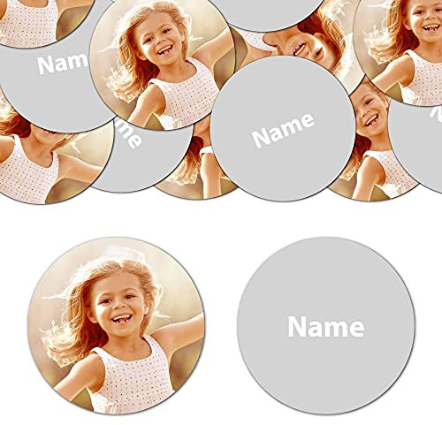 Goodtimes Foto-Konfetti Beidseitig Personalisierbar Foto Name Rund 2,5cm Dekoration für Hochzeit Geburtstag Partys 330 Stück Hellgrau