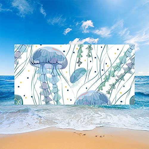 Morbuy Strandtuch Microfaser Leicht Kompakt Tragbar Rechteckig Schnelltrocknend Ideal als Strandtuch Das Beste Schwimmen Sport Reisen Yoga & Gym Handtuch Badetuch (150x180cm,Retro-Krake)