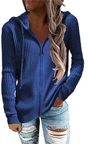 GRMLRPT Sweat à Capuche Légere Femme Blouson Zippé Femme Veste de Sport Cardigan Manches Longues Veste Automne et Hiver Casual Outdoor Basic
