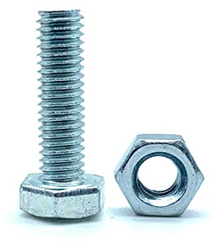 DOJA Barcelona | Boulon et Ecrou M16 | 10 Vis Tête Hexagonale avec 10 Ecrou Hexagonal | M16 x 40mm | en Acier Galvanisé | Boulons et Écrous pour Visserie Service, Vis à Métaux Tête Hexagonale...