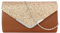 MEGAUK Damen Clutch Glitzer Elegant Abendtasche Glänzend Handtasche Envelope Tasche Strass Unterarmtasche mit Kette für Hochzeit Wedding Prom Party (Leder Braun)