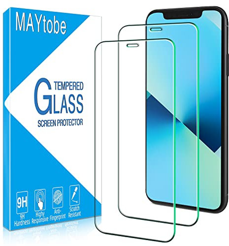 MAYtobe 2 Pack Screen Protector For iPhone 11, iPhone XR Tempered Glass 6.1-Inch, Bubble Free, Anti Scratch, 9H Hardness, 0.33mm Ultra Transparent, Ultra Resistant