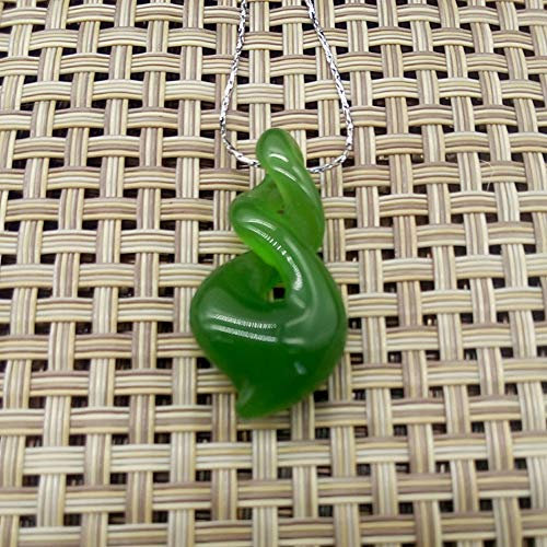 Sudemota Halsketten Anhänger aus weißer Jade im neuseeländischen Maori-Stil (weiß) (Color : Green)