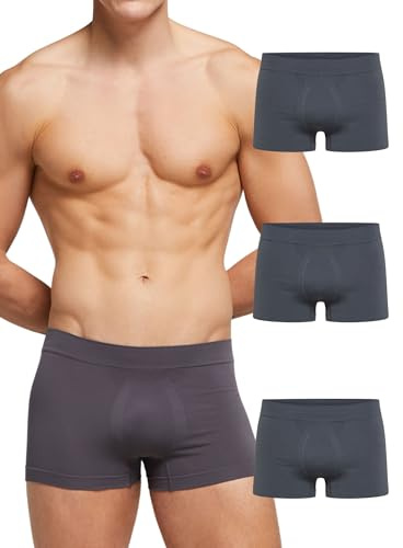 POMPEA 3 Pezzi Boxer Uomo in Morbida Microfibra, Mutande Uomo Senza Cuciture Elasticizzate