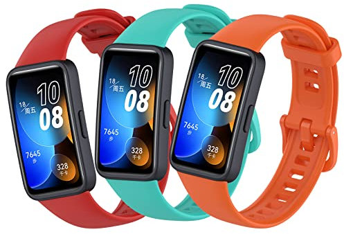 MIJOBS 3PCS Correas Compatibles con Huawei Band 10/9 / 8 Correa de Repuesto Accesorios para Relojes Inteligentes Sport Pulsera de Silicona para Reloj de Liberación Rápida
