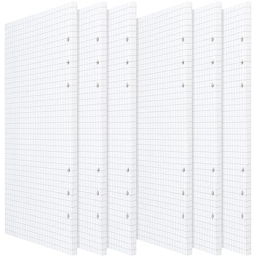 ZEONHEI 270 Blätter A5 Papier Kariert, 6 Löcher Nachfüllpapier, Grid Paper, Nachfüllbare Refill Paper Nachfülleinlagen für A5 Notizbuch, Tagbuch, Skizze, DIY. 6 Packung