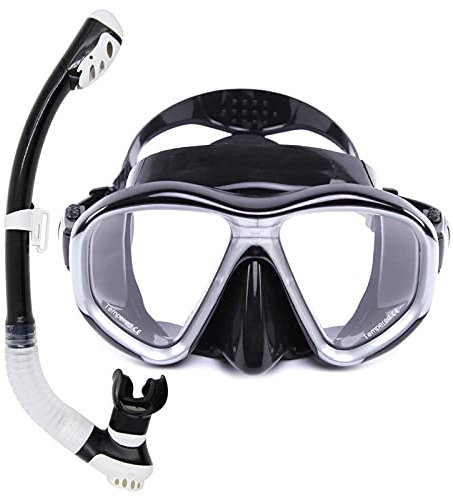 Schnorchel-Set, professionelle Tauchmaske, Schnorchelmaske, Ausrüstung, Schutzbrille, Schutzbrille, Tauchen, Schwimmen, einfaches Atemschlauch-Set, Rot (Schwarz) Feito NA China