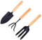 Acan Tradineur - Mini Set de Herramientas para Jardin - Pala, Paleta y Rastrillo - Cuidado de Jardin, Plantas y Flores - Longitud de 25,5 cm