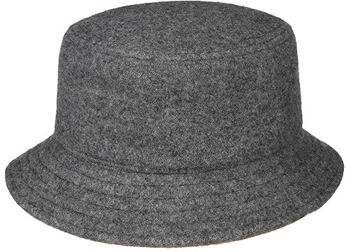 Stetson Doubleface Sustainable Bucket Wollhut - Melierter Hut - Klassischer Filzhut - Nachhaltig & wasserabweisend - Made in The EU - Damen/Herren - Herbst/Winter grau-meliert L (58-59 cm)