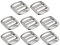 Uxcell Metal Ladder Buckle Slider Tri-Glider Metal Adjustable Buckles, 8pcs 25mm(1) Inner Width for Webbing Backpack Strap, Silver Gray