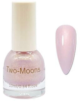 Pearl Shimmer Nail Polish - Light Pink Mermaid Nail Varnish, Pearlescent Shell Glitter - Quick Dry Long Lasting Breathable Nail Art Decoration - No UV Needed 10ml (TM347)