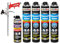 Isolbau B2 Dämmstoffkleber SET - 4 x 750 ml Perimeterkleber, 1 x PU-Schaum-Reiniger & 1x Schaumpistole für EPS & XPS-Platten - 1K PU-Klebeschaum für Fixieren & Befestigen