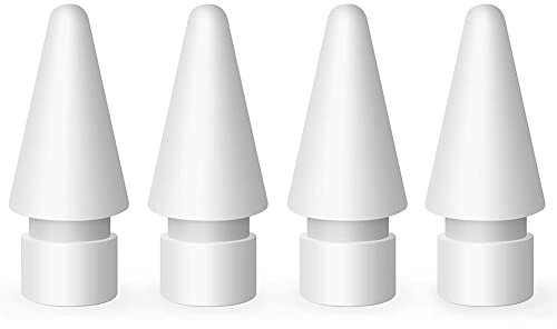 Bumdenuu Pack de 4 Embouts de Rechange pour Pointes Pencil pour Apple Pencil 1èRe et 2Nd GéNéRation (Blanc)