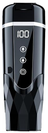 perfk Taza calefactora para Coche, Taza calefactora portátil a Prueba de Fugas, Agua fría, 500ml, 12V, 24V, Taza de Viaje calefactable para Preparar café, Negro