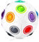 ROXENDA Bigger Rainbow Ball, 20 Holes Skill Game Fidget Magic Puzzle Ball with Pouch Color Matching - Brain Teaser Ball toys for Kids Birthday Party & 3D Stress Ball for Children and Adults(White)