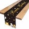 Table Geburtstag Tischläufer Schwarz Gold, Tischläufer Geburtstag Tischdeko Geburtstag, Happy Birthday Tischläufer Tischdecke, Tischdekoration Geburtstag für Mädchen Jungen Geburtstag Deko