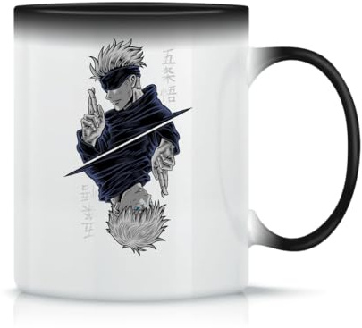 Moonai Gojo Satoru Jujutsu Klassische Keramik-Kaffeetasse Weiß Schwarz Rosa Magisch 330ml