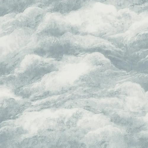 Blue Cloud Wallpaper - Modern Contemporary Glamorous - Stylish Feature Wall Textured Italian Vinyl
