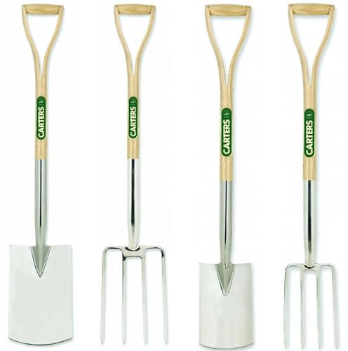 PDL – Pegdev - Perennial Stainless Steel Garden Tool Set – Garden Spade, Garden Fork, Border Spade, Border Fork - Premium Quality for Enthusiasts and Landscapers