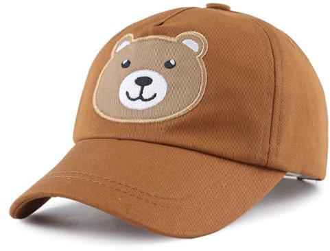 XIAOHAWANG Unisex Sommer Mütze Mädchen Sonnenschutz Baseball Cap Jungen Schirmmütze UV Schutz Basecap Kinder Kappe Frühling,Sommer (Broun bär, 2-5 Jahren)