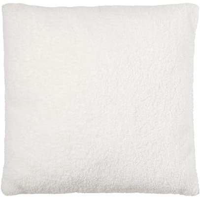 nordic coast company Zierkissen aus Teddy Stoff in Boucle in Beige Kissenhülle mit Füllung 40x40 cm Natur Weiß Creme