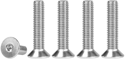 FOMGIIN Tornillos avellanados hexagonales M4x20mm, 50 Piezas Hexagonal Avellanado, DIN 7991 / ISO 10642 Cabeza Plana Tornillo de Acero Inoxidable 304 Para El Hogar de Bricolaje Edificio, A2 V2A