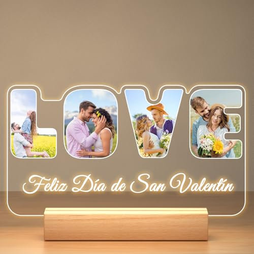 Regalos Navidad Personalizados para Mujer y Hombre, Cuadro Personalizado con Foto, Marco de Fotos Personalizado, Lampara Personalizada con Foto, Ideas Regalos Aniversario Cumpleaños San Valentin