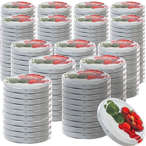 KADAX 200er Set Schraubdeckel Ø 66 mm in Sommerfrüchte – Ersatzdeckel für Einmachgläser & Vorratsgläser, luftdicht & auslaufsicher