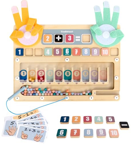 TOP BRIGHT Finger Mathe Zählen Lernen Spielzeug, magnetische Perlen Sortieren Matching Lernspielzeug für Kinder 3 4 5 Jahrr Geschenk