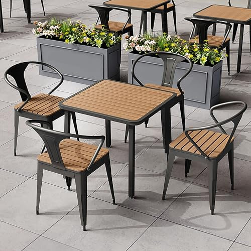 Tisch- Und Stuhl Set, Runder Esstisch, Besprechungstisch Mit Stühlen, Rezeption Tisch Und Stuhl Kombination, Für Besprechungen Und Verhandlungen, Verkaufsbüros (Black 70x70x75cm)