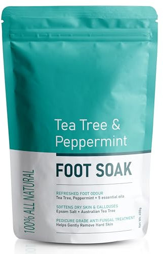 Tarrapu Tea Tree and Peppermint Foot Soak with Epsom Salt for Hard Skin and Antifungal Properties - Therapeutic Spa Treatment
